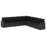 Set de sofás de jardín 8 piezas y cojines ratán sintético negro by , Modular outdoor sofas - Ref: Foro24-3251422, Price: 573,...