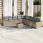 Gartensofa-Set mit 10-teiligen beigen Kissen aus synthetischem Rattan. von , Modulare Sofas für den Außenbereich - Ref: Foro2...