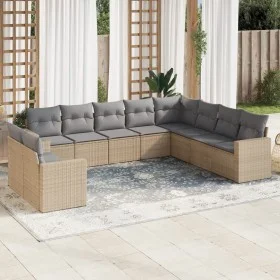 Juego de sofás jardín con cojines beige 10 pzas ratán sintético by , Modular outdoor sofas - Ref: Foro24-3251506, Price: 726,...