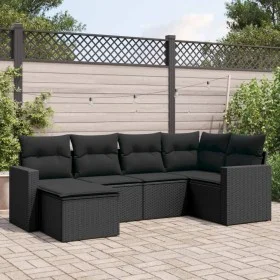 Set de sofás de jardín 6 piezas y cojines ratán sintético negro by , Modular outdoor sofas - Ref: Foro24-3251592, Price: 415,...