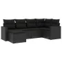 Set de sofás de jardín 6 piezas y cojines ratán sintético negro by , Modular outdoor sofas - Ref: Foro24-3251592, Price: 415,...