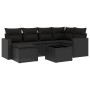 Set de comedor de jardín 7 pzas y cojines ratán sintético negro by , Modular outdoor sofas - Ref: Foro24-3251602, Price: 463,...