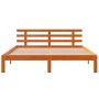 Estructura cama con cabecero madera pino marrón cera 160x200 cm