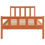 Bed frame with wax brown pine wood headboard 90x190 cm by , Beds and slatted bases - Ref: Foro24-844390, Price: 76,94 €, Disc...