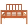 Estructura cama con cabecero madera pino marrón cera 90x190 cm de , Camas y somieres - Ref: Foro24-844390, Precio: 76,23 €, D...