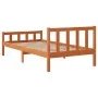 Estructura cama con cabecero madera pino marrón cera 90x190 cm de , Camas y somieres - Ref: Foro24-844390, Precio: 76,23 €, D...