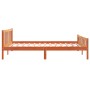 Estructura cama con cabecero madera pino marrón cera 160x200 cm