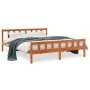 Bed frame with wax brown pine wood headboard 180x200 cm by , Beds and slatted bases - Ref: Foro24-844400, Price: 133,96 €, Di...