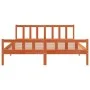 Bed frame with wax brown pine wood headboard 180x200 cm by , Beds and slatted bases - Ref: Foro24-844400, Price: 133,96 €, Di...
