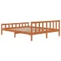 Bed frame with wax brown pine wood headboard 180x200 cm by , Beds and slatted bases - Ref: Foro24-844400, Price: 133,96 €, Di...