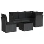 Set de sofás de jardín 6 piezas y cojines ratán sintético negro by , Garden sets - Ref: Foro24-3249484, Price: 395,85 €, Disc...