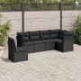 6-teiliges Gartensofa-Set und Kissen aus schwarzem Kunststoff-Rattan. von , Gartensets - Ref: Foro24-3249534, Preis: 399,49 €...