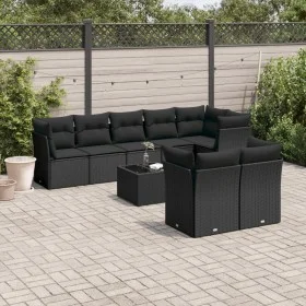 Set de sofás de jardín 8 piezas y cojines ratán sintético negro by , Garden sets - Ref: Foro24-3249754, Price: 583,72 €, Disc...