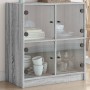 Nebenschrank mit grauen Sonoma-Glastüren 68x37x75,5 cm. von , Sideboards - Ref: Foro24-836383, Preis: 78,58 €, Rabatt: %