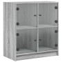 Nebenschrank mit grauen Sonoma-Glastüren 68x37x75,5 cm. von , Sideboards - Ref: Foro24-836383, Preis: 78,58 €, Rabatt: %