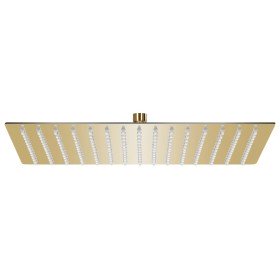 Cabezal ducha efecto lluvia acero inox cuadrado dorado 40x30cm