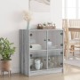 Armario auxiliar puertas de vidrio gris Sonoma 68x37x75,5 cm de , Aparadores - Ref: Foro24-836383, Precio: 78,48 €, Descuento: %