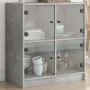 Nebenschrank mit grauen Glastüren und Betonoptik 68x37x75,5 cm. von , Sideboards - Ref: Foro24-836381, Preis: 75,20 €, Rabatt: %