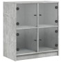 Armario auxiliar puertas de vidrio gris hormigón 68x37x75,5 cm by , Sideboards - Ref: Foro24-836381, Price: 76,24 €, Discount: %