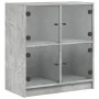 Nebenschrank mit grauen Glastüren und Betonoptik 68x37x75,5 cm. von , Sideboards - Ref: Foro24-836381, Preis: 75,20 €, Rabatt: %
