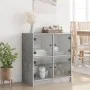 Nebenschrank mit grauen Glastüren und Betonoptik 68x37x75,5 cm. von , Sideboards - Ref: Foro24-836381, Preis: 75,20 €, Rabatt: %
