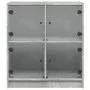 Armario auxiliar puertas de vidrio gris hormigón 68x37x75,5 cm by , Sideboards - Ref: Foro24-836381, Price: 75,20 €, Discount: %