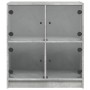Armario auxiliar puertas de vidrio gris hormigón 68x37x75,5 cm by , Sideboards - Ref: Foro24-836381, Price: 76,24 €, Discount: %