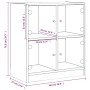 Armario auxiliar puertas de vidrio gris hormigón 68x37x75,5 cm by , Sideboards - Ref: Foro24-836381, Price: 76,24 €, Discount: %
