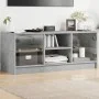 Mueble de TV con puertas de vidrio gris hormigón 102x37x42 cm by , TV Furniture - Ref: Foro24-836374, Price: 63,08 €, Discoun...