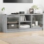 Mueble de TV con puertas de vidrio gris hormigón 102x37x42 cm de , Muebles TV - Ref: Foro24-836374, Precio: 63,94 €, Descuent...
