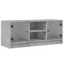TV-Möbel mit grauen Glastüren aus Beton 102x37x42 cm von , TV-Möbel - Ref: Foro24-836374, Preis: 63,94 €, Rabatt: %
