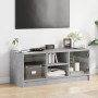 Mueble de TV con puertas de vidrio gris hormigón 102x37x42 cm de , Muebles TV - Ref: Foro24-836374, Precio: 63,94 €, Descuent...
