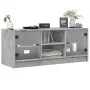 Mueble de TV con puertas de vidrio gris hormigón 102x37x42 cm by , TV Furniture - Ref: Foro24-836374, Price: 63,08 €, Discoun...