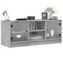 Mueble de TV con puertas de vidrio gris hormigón 102x37x42 cm de , Muebles TV - Ref: Foro24-836374, Precio: 63,94 €, Descuent...