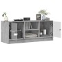 Mueble de TV con puertas de vidrio gris hormigón 102x37x42 cm de , Muebles TV - Ref: Foro24-836374, Precio: 63,94 €, Descuent...