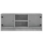Mueble de TV con puertas de vidrio gris hormigón 102x37x42 cm de , Muebles TV - Ref: Foro24-836374, Precio: 63,94 €, Descuent...