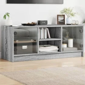 Mueble de TV con puertas de vidrio gris Sonoma 102x37x42 cm de , Muebles TV - Ref: Foro24-836376, Precio: 64,78 €, Descuento: %