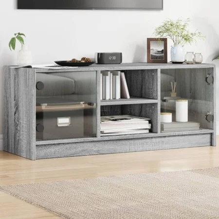 TV-Möbel mit grauen Sonoma-Glastüren 102x37x42 cm. von , TV-Möbel - Ref: Foro24-836376, Preis: 64,78 €, Rabatt: %