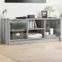 Mueble de TV con puertas de vidrio gris Sonoma 102x37x42 cm de , Muebles TV - Ref: Foro24-836376, Precio: 64,78 €, Descuento: %