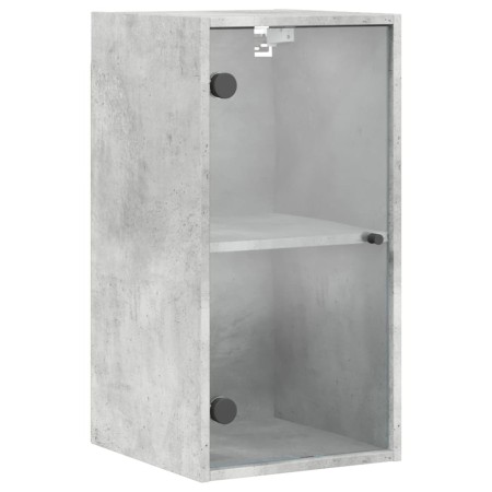 Wandmöbel mit grauen Glastüren und Betonoptik, 35x37x68,5 cm. von , Schließfächer und Lagerschränke - Ref: Foro24-836479, Pre...