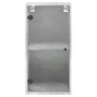 Mueble de pared puertas de vidrio gris hormigón 35x37x68,5 cm