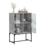 Armario auxiliar puertas de vidrio gris hormigón 69x37x100 cm by , Sideboards - Ref: Foro24-836549, Price: 72,59 €, Discount: %