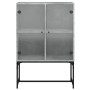 Armario auxiliar puertas de vidrio gris hormigón 69x37x100 cm by , Sideboards - Ref: Foro24-836549, Price: 72,59 €, Discount: %