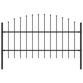 Garden fence with black steel spikes (0.75-1)x1.7 m by vidaXL, fence panels - Ref: Foro24-144941, Price: 59,53 €, Discount: %