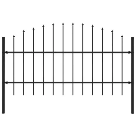 Garden fence with black steel spikes (0.75-1)x1.7 m by vidaXL, fence panels - Ref: Foro24-144941, Price: 59,48 €, Discount: %