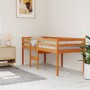 High bed solid wax brown pine wood 80x200 cm by , Beds and slatted bases - Ref: Foro24-844482, Price: 131,60 €, Discount: %