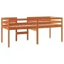 High bed solid wax brown pine wood 80x200 cm by , Beds and slatted bases - Ref: Foro24-844482, Price: 130,17 €, Discount: %