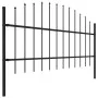 Valla de jardín con puntas acero negro (0,75-1)x1,7 m de vidaXL, Paneles de vallas - Ref: Foro24-144941, Precio: 59,48 €, Des...