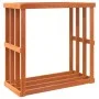 Soporte leña de exterior madera pino marrón cera 109x52x106 cm by , Firewood bags and holders - Ref: Foro24-844494, Price: 87...
