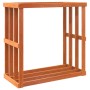 Soporte leña de exterior madera pino marrón cera 109x52x106 cm by , Firewood bags and holders - Ref: Foro24-844494, Price: 88...